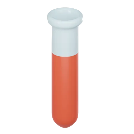 3 D Test Tube With Blood Sample 3D Icon