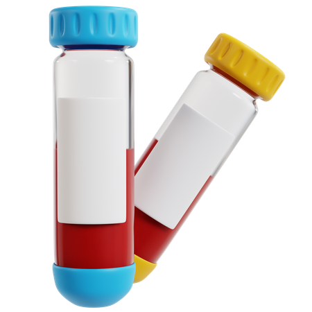 Blood Sample Vials in Clinical Laboratory for Medical Testing  3D Icon