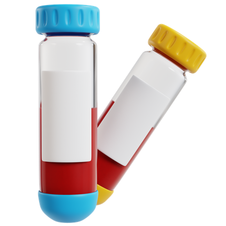 Blood Sample Vials in Clinical Laboratory for Medical Testing  3D Icon