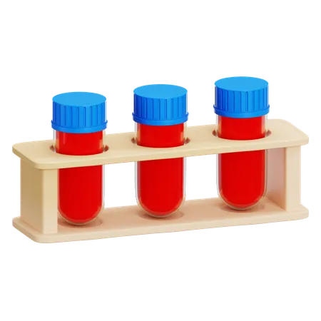 3 D Test Tube With Blood Sample For Blood Donation And Transfusion Isolated On Transparent Background Concept Of Medical Check Up Healthcare And Biochemistry 3 D Rendering 3D Icon