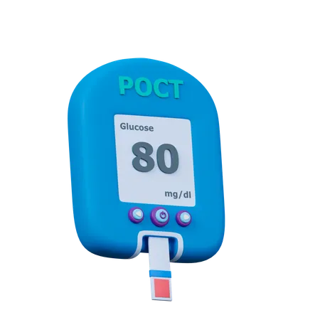 Blood Sugar Point Of Care Test Or POCT 3 D Icon 3D Icon