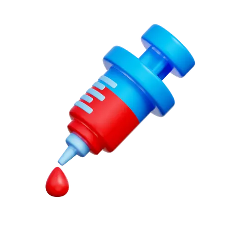 Blood Syringe 3D Icon