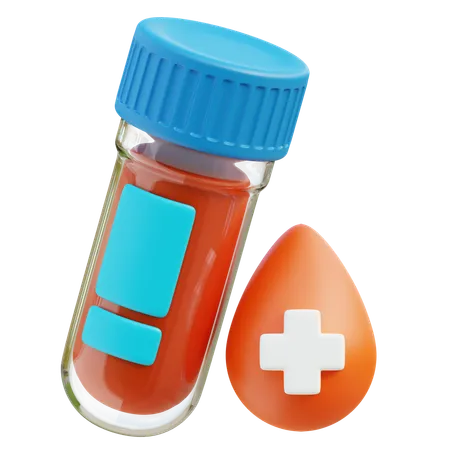 3 D Illustration Showing A Blood Test Sample In A Vial With A Blue Cap And An Egg Timer In A Matching Orange Hue With A Medical Cross Symbol 3D Icon