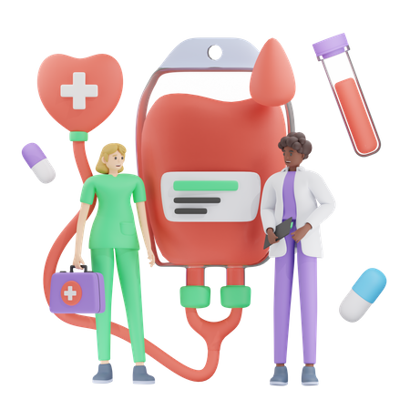 Blood Test  3D Illustration