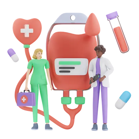 Blood Test  3D Illustration