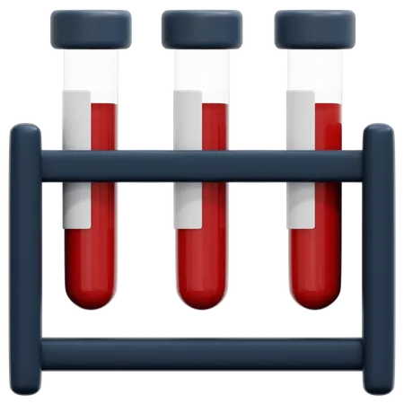 Blood Test Rack 3D Icon