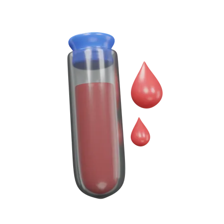 Blood Tube Icon 3 D Illustration Medical Assets 3D Icon