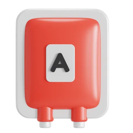 Blood Type A In A Bag 3D Icon