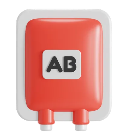 Blood Type AB In A Bag 3D Icon