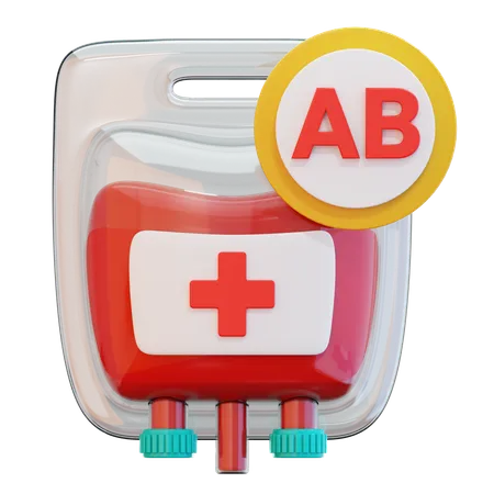 血液型AB  3D Icon