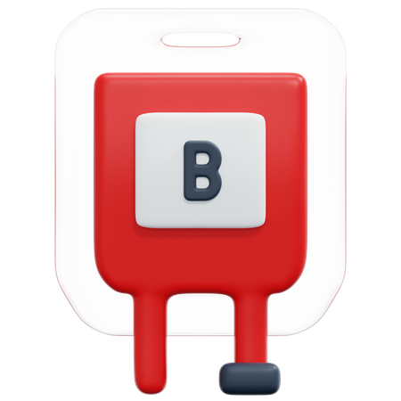 Blood Type B  3D Icon