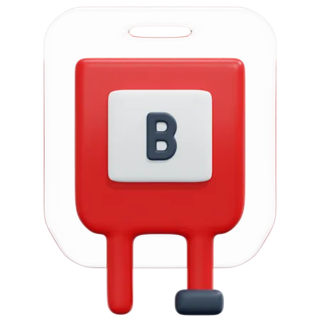 Blood Type B  3D Icon