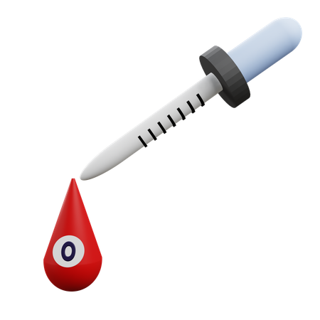 Blood Type O Drop  3D Icon