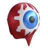 bloody eyeball 3d illustration