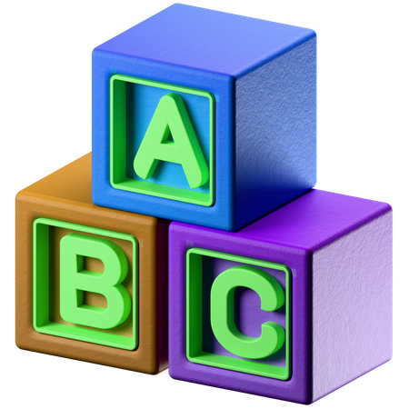 Bloque abc  3D Icon