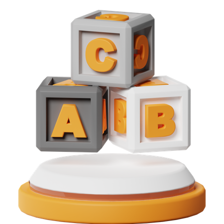 Bloque abc  3D Icon