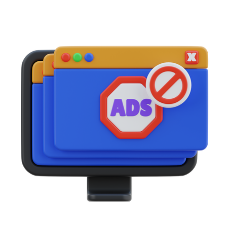 Bloque de anuncios  3D Icon