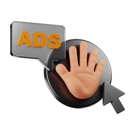 Bloque de anuncios premium  3D Icon