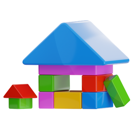 Bloque de casa  3D Icon