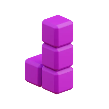 Bloque de Tetris en forma de L 11  3D Icon