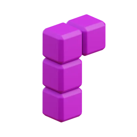 Bloque de Tetris en forma de L 4  3D Icon