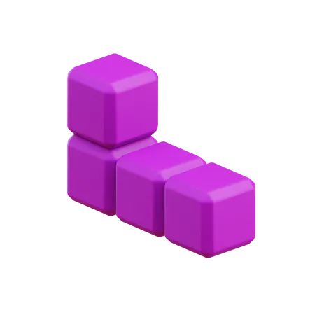 Bloque de Tetris en forma de L 7  3D Icon