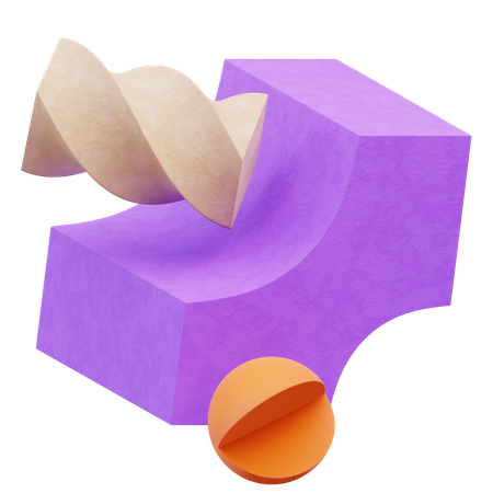 Forma abstracta de bloque espiral  3D Icon