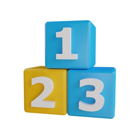 Bloque de números  3D Icon