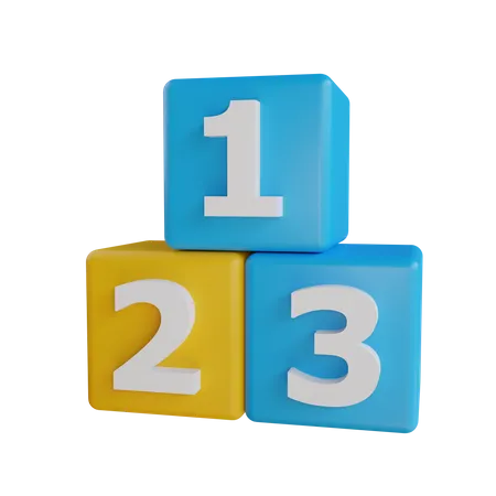 Bloque de números  3D Icon