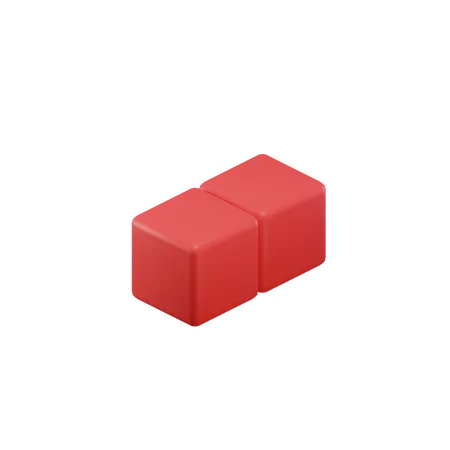 Bloque de tetris de dos puntos  3D Icon
