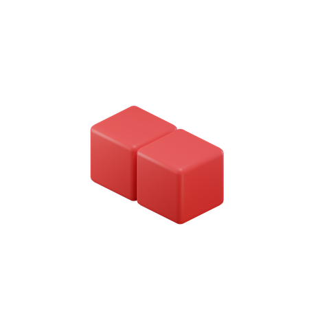 Bloque de tetris de dos puntos  3D Icon