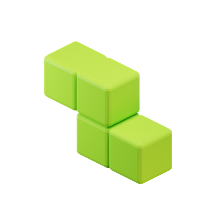 Bloque de Tetris en zigzag en forma de Z  3D Icon