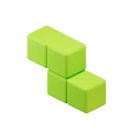 Bloque de Tetris en zigzag en forma de Z  3D Icon