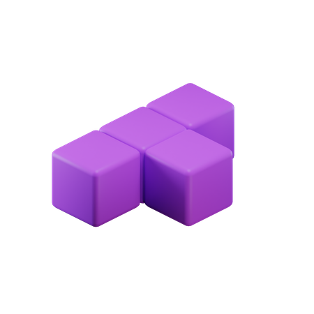 Bloque de Tetris en forma de T  3D Icon
