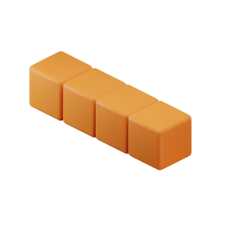Bloque de Tetris largo y recto  3D Icon