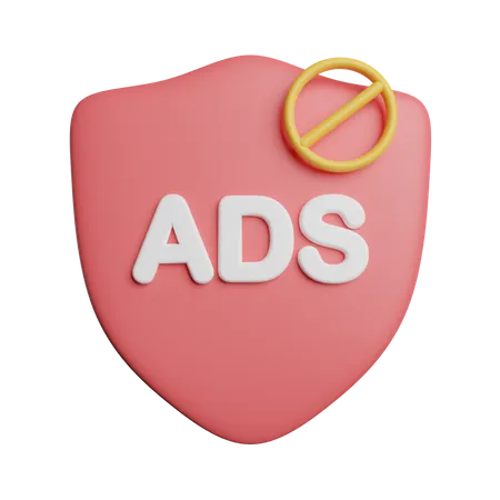 Bloqueador de anúncios  3D Icon