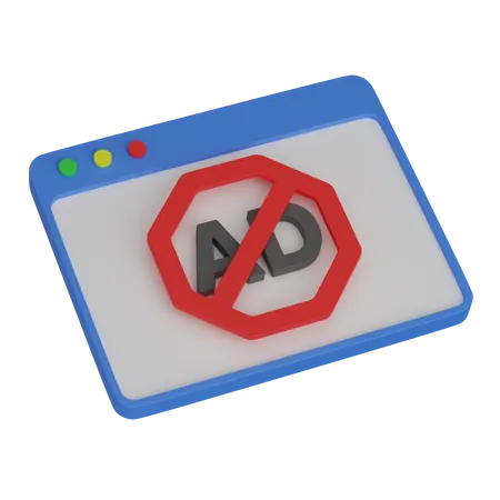 Bloqueador de publicidad web  3D Icon