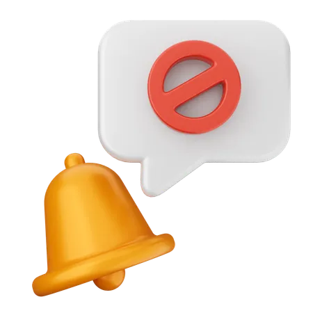 Bloquear la campana de notificación  3D Icon