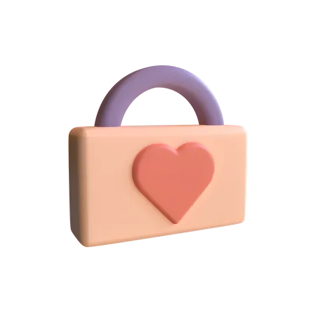 Bloqueio de amor  3D Illustration