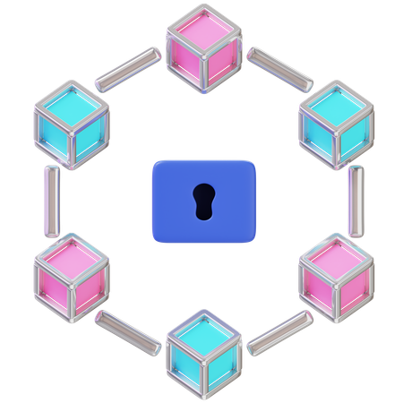 Bloqueio de blockchain  3D Icon