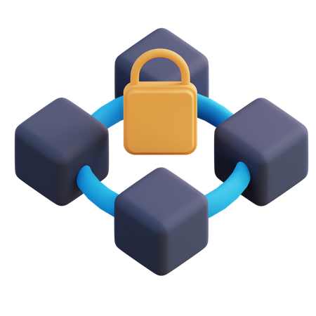 Bloqueio de blockchain  3D Icon