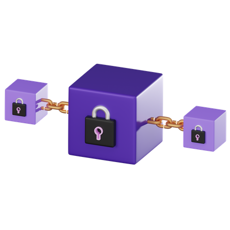 Bloqueio de blockchain  3D Icon