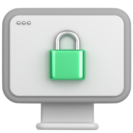 Bloqueio de computador  3D Icon
