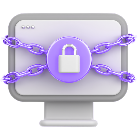 Bloqueio de computador  3D Icon
