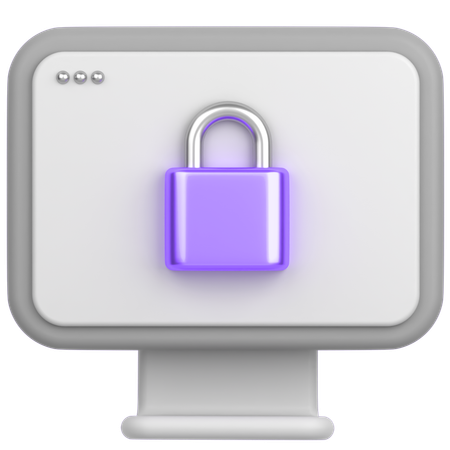 Bloqueio de computador  3D Icon