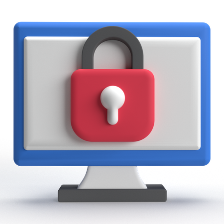 Bloqueio de computador  3D Icon