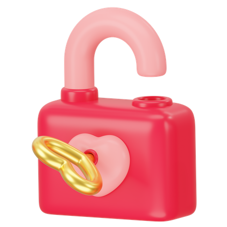 Bloqueio de coração aberto  3D Icon