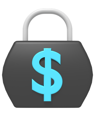 Bloqueio de dólar  3D Icon