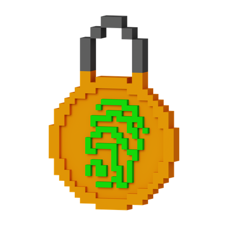 Bloqueio de impressão digital  3D Icon
