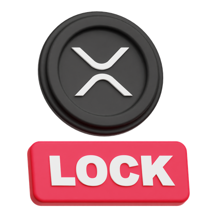 Bloqueio de moeda XRP  3D Icon